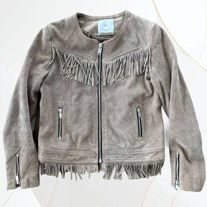 MNG Mango Suede Fringe Boho Western Jacket